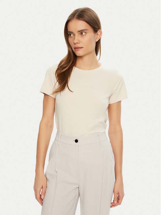 

Облегающая футболка Institutional Graphic J20J224990 Calvin Klein Jeans, бежевый