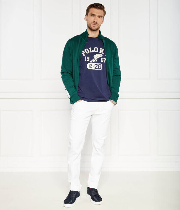 Футболка мужская Polo Ralph Lauren классического кроя с принтом, синий — фото 2