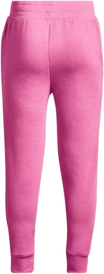 Спортивные флисовые брюки Under Armour Girls Rival, (659) Pink Edge//Wham — фото 2