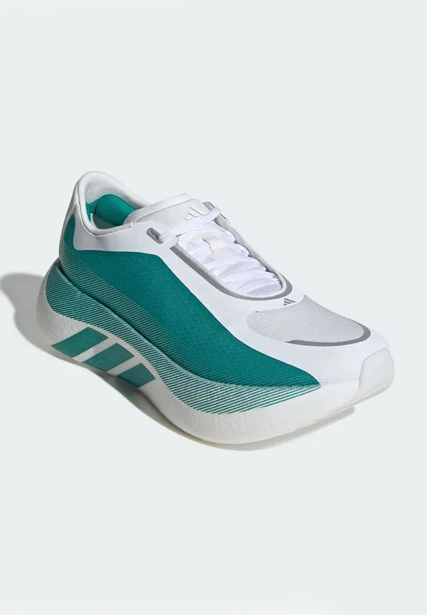 Кроссовки для бега по шоссе Hyperboost edge road running shoes Adidas Performance, облачно-белый, экипировочный зелёный металлик — фото 2
