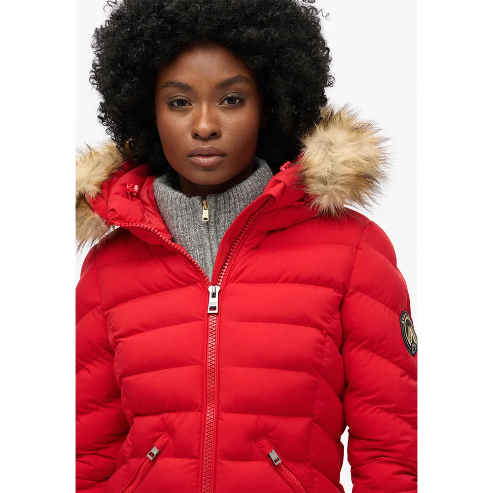 Куртка Superdry Fuji Faux Fur, красный — фото 3