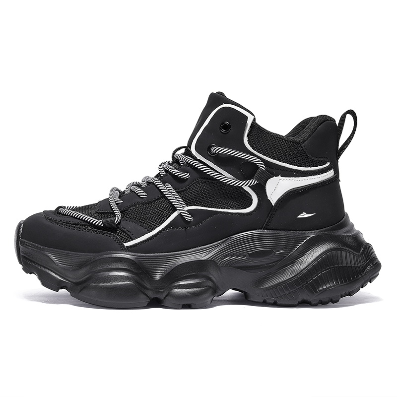 

Kuding Дышащие противоскользящие массивные кроссовки для увеличения роста мужские черные, цвет Black