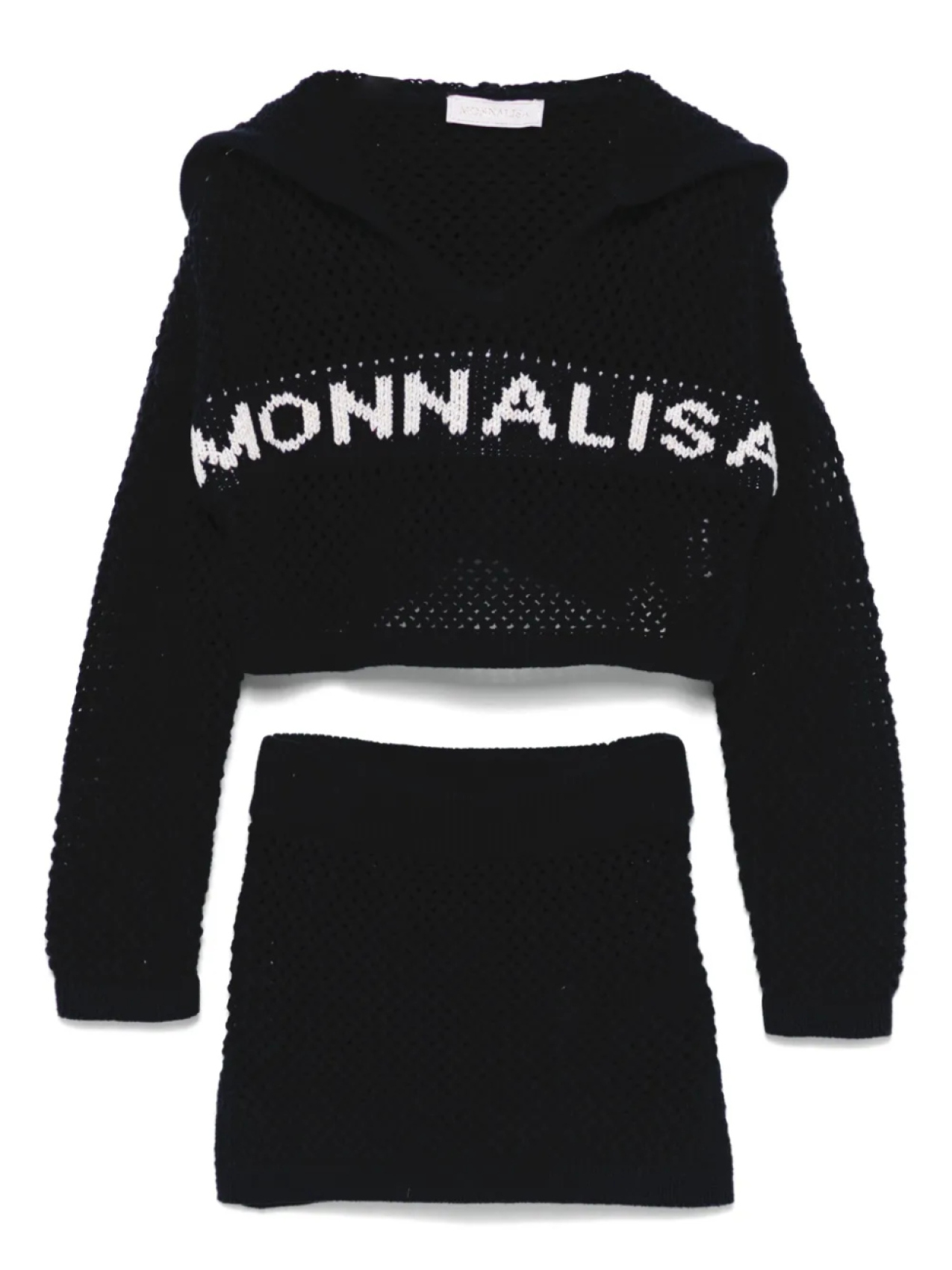 

Комплект из топа и юбки рыхлой вязки Monnalisa, черный