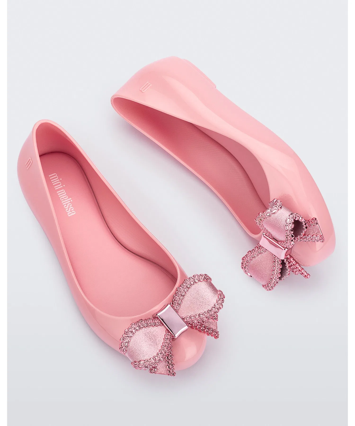 Детские балетки Melissa Sweet Love с бантом розовые