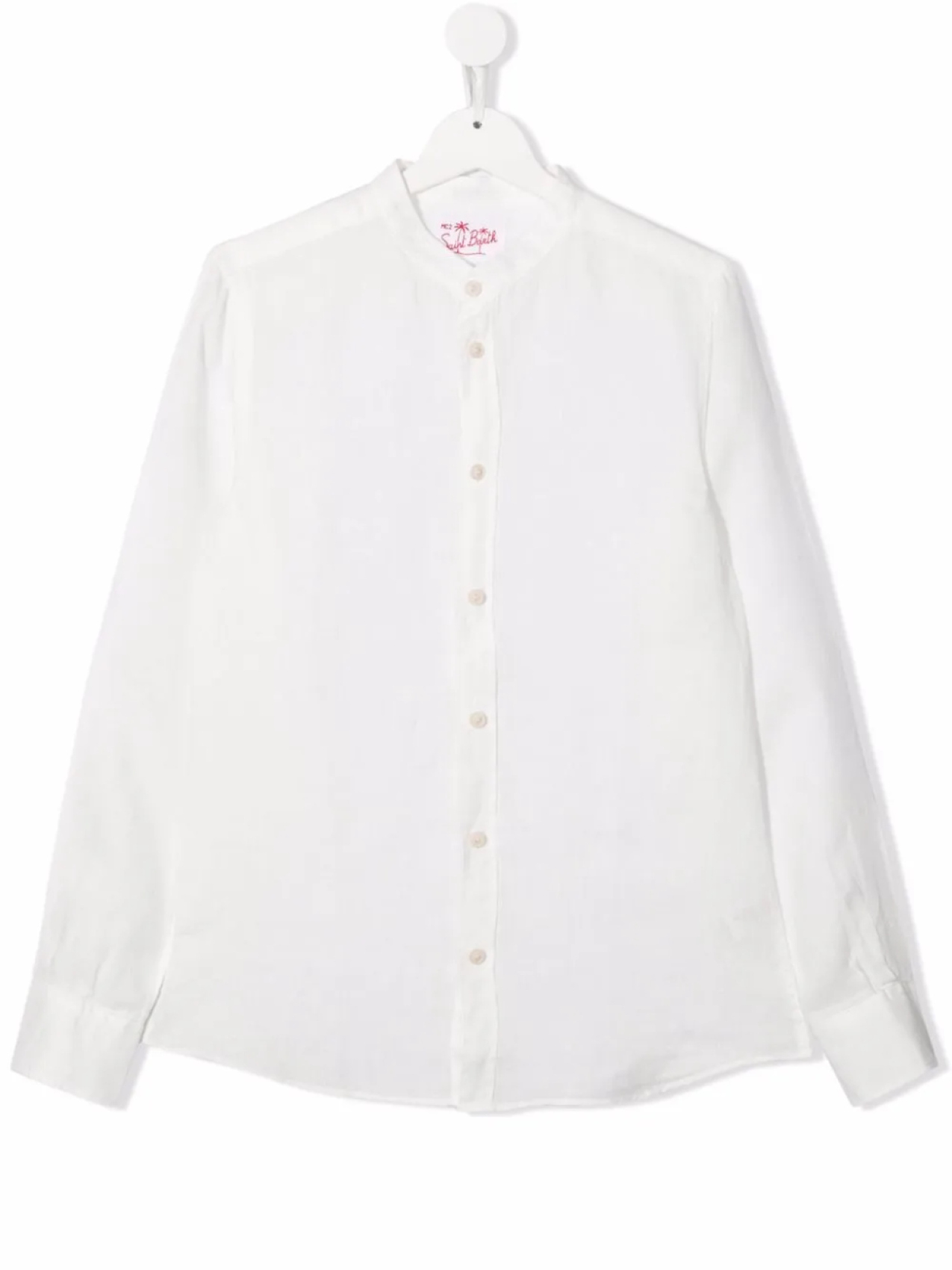 

MC2 Saint Barth Kids рубашка без воротника, белый