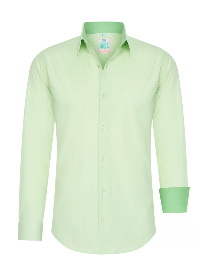 

Рубашка пастельных тонов S - 6XL, облегающий хлопковый стрейч, мятного цвета Rusty Neal