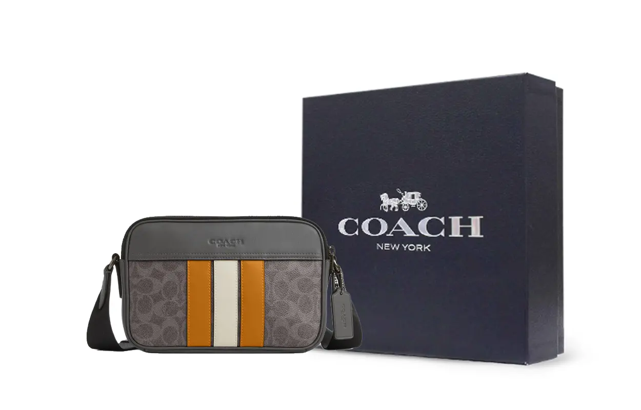 

Сумка через плечо Graham Cow Leather с искусственной кожей, средняя, женская, gray COACH, Gift Box Set (Set+черный Box)
