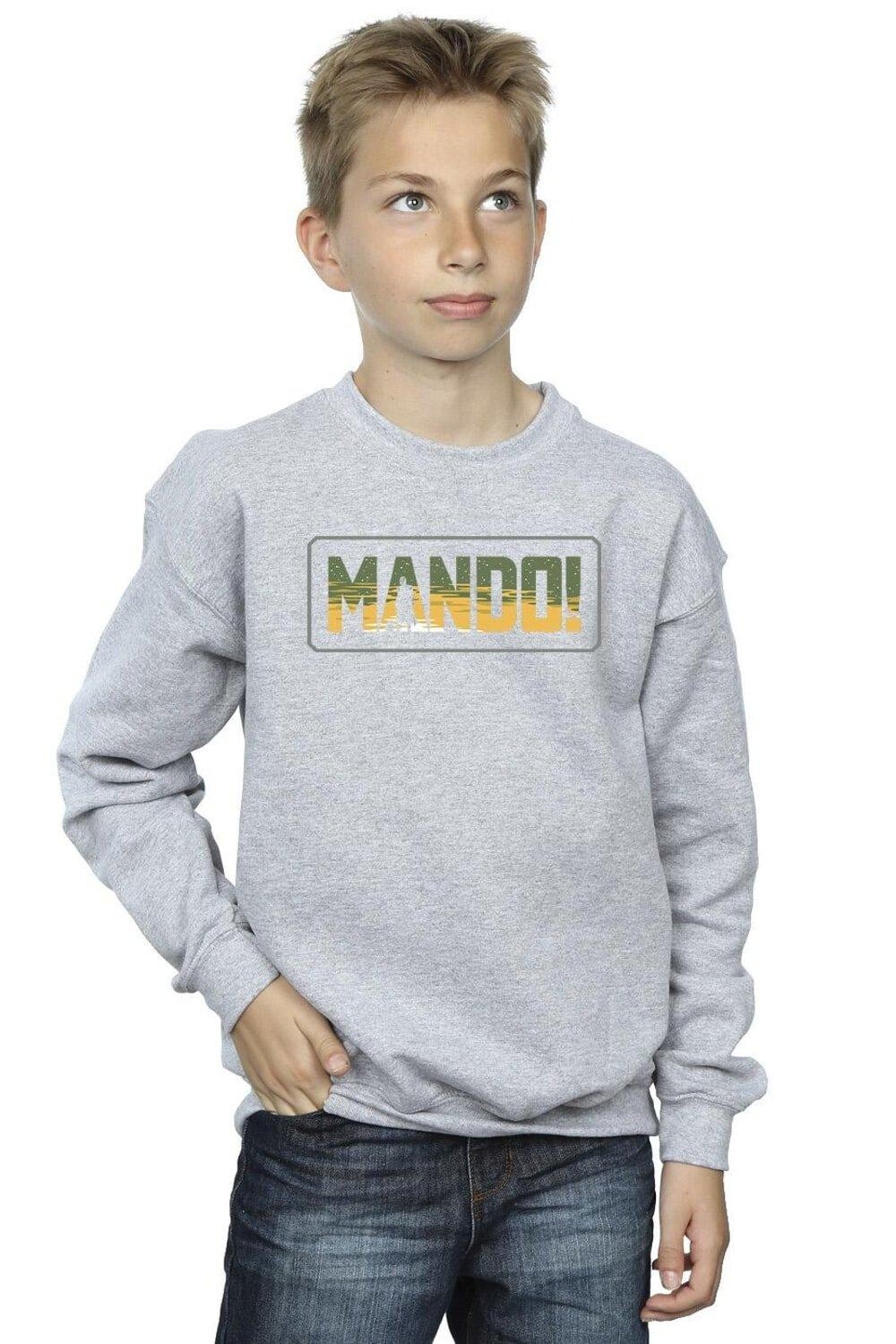 

Толстовка The Mandalorian Mando с вырезом Star Wars, серый