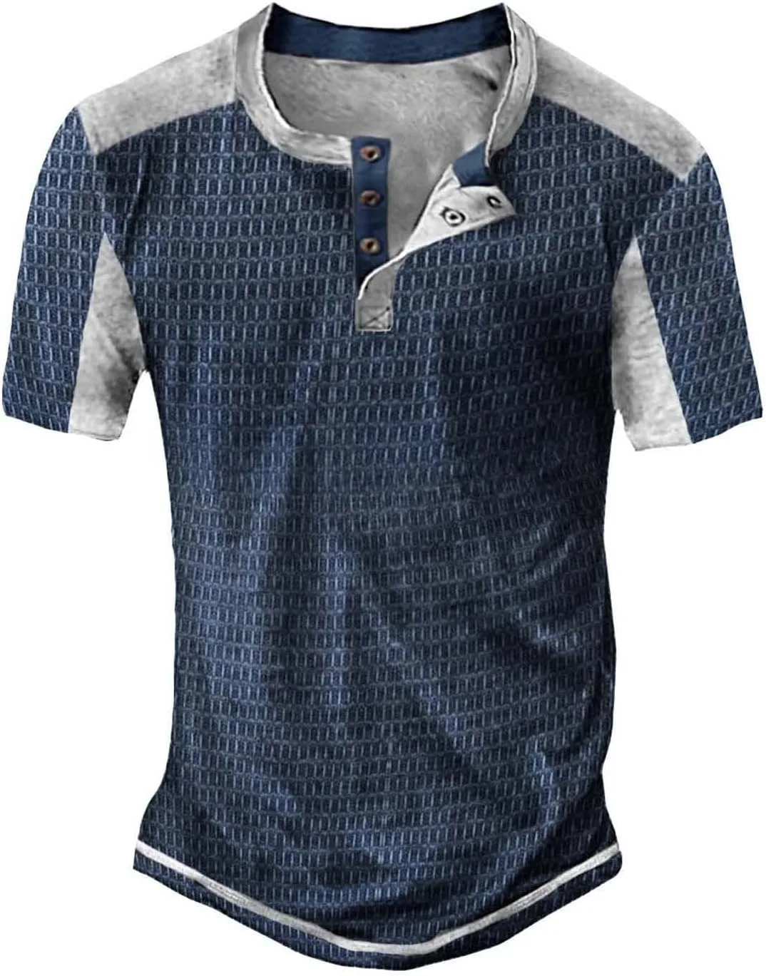 Мужская футболка Henley с коротким рукавом реглан, цветной блок, slim fit