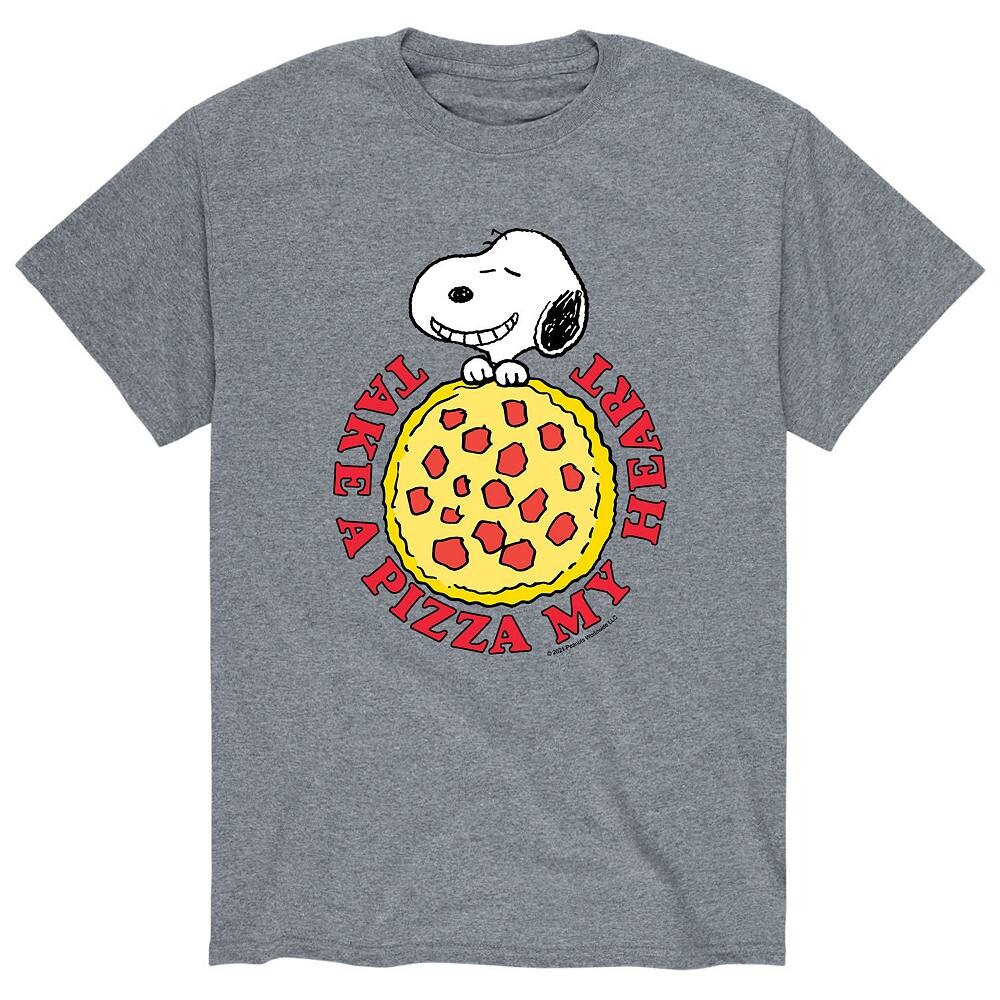 

Мужская футболка Peanuts Pizza My Heart Licensed Character, серый