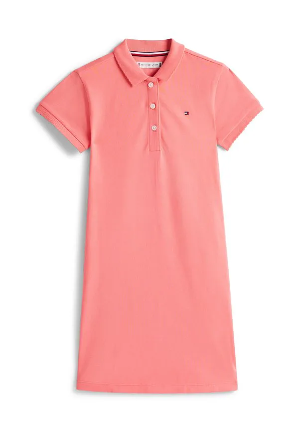 Платье-Поло с коротким рукавом из ткани пике, повседневное платье Tommy Hilfiger, Tropical Blush — фото 4