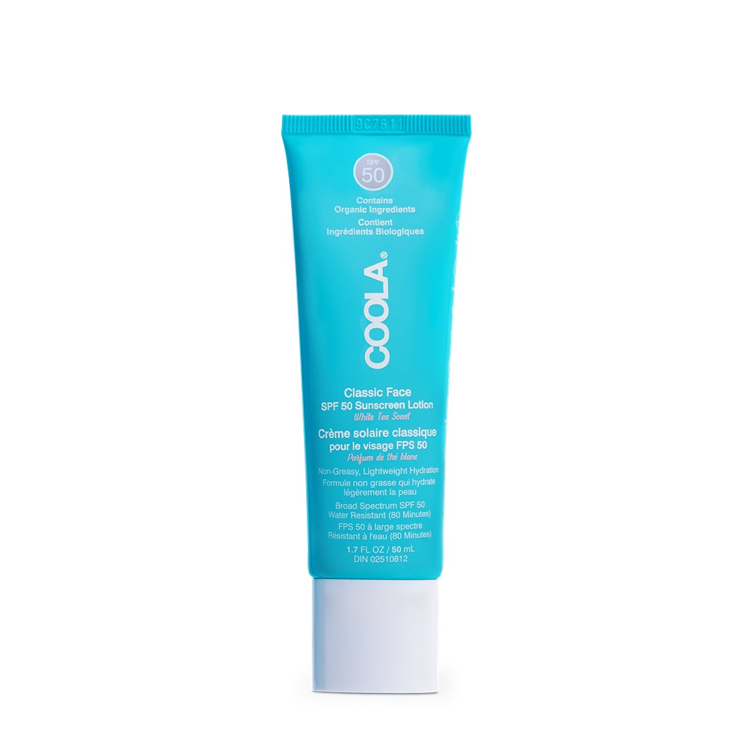 

Солнцезащитный крем classic classic spf 50 face lotion white tea Coola, объем 50 мл