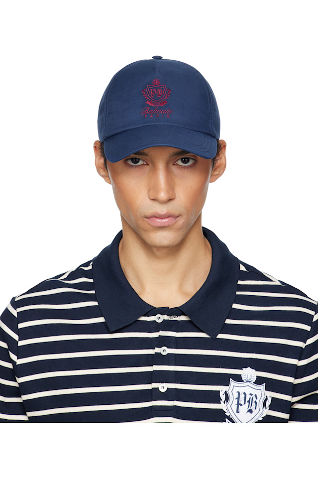 

Хлопковая кепка с эмблемой колледжа ВМС США Balmain, синий