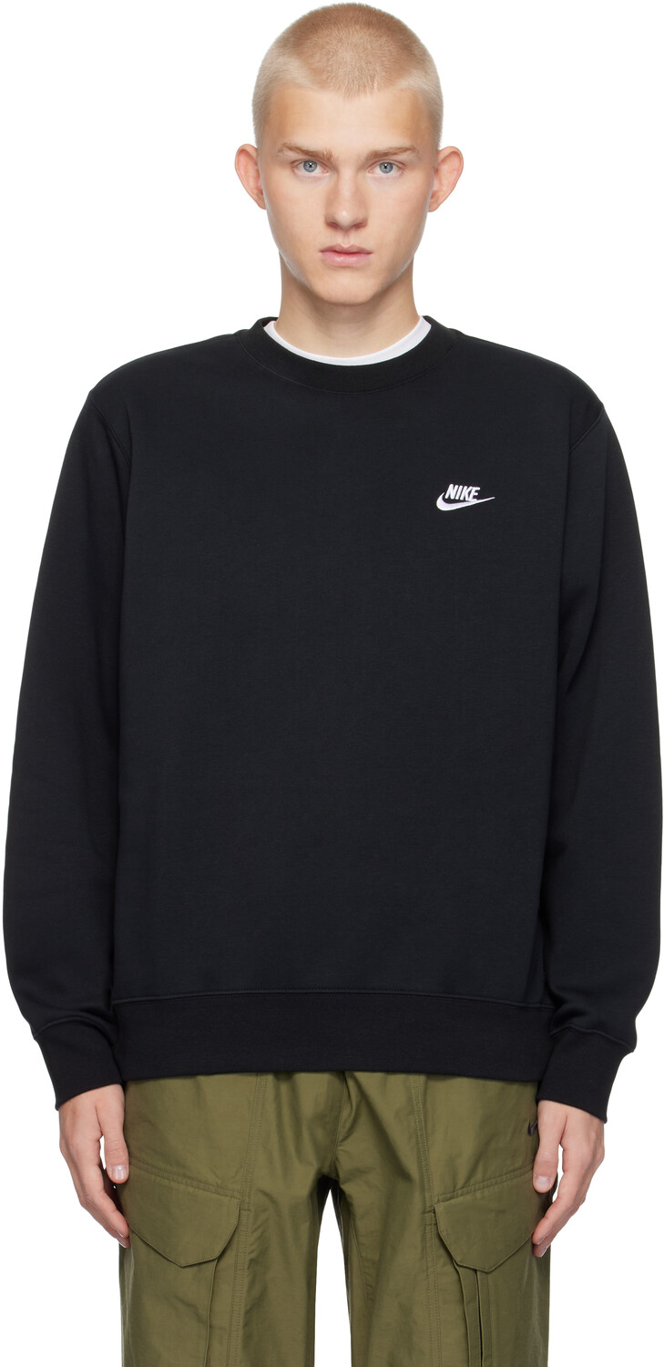 

Черная футболка Portswear Club Fleece Nike, черный/белый