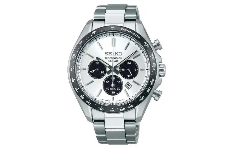 

SEIKO Часы Solar Quartz Movement Stainless Steel Strap Watch Men's Watch Silver Dial, Silver Dial