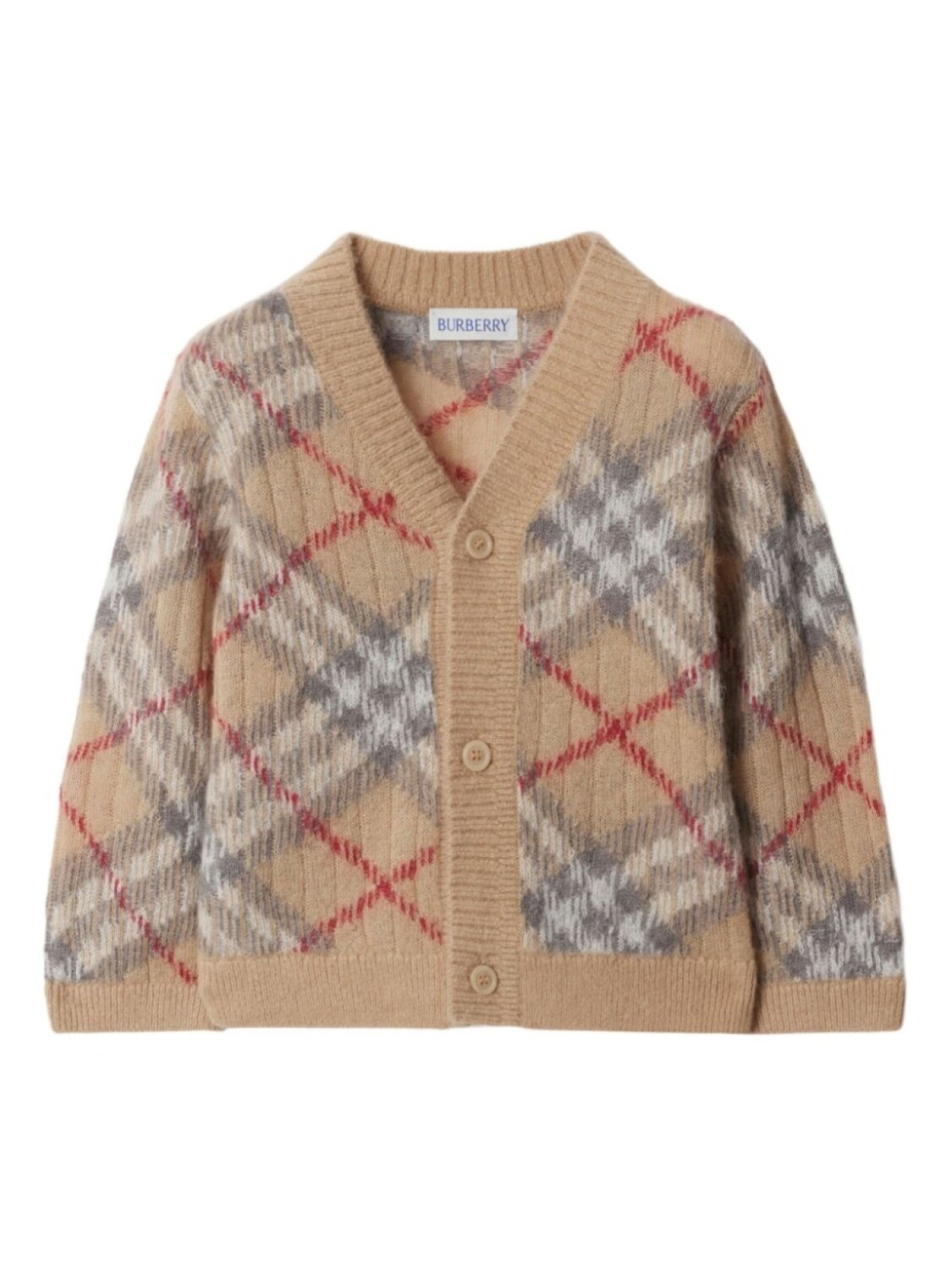 

Кардиган в винтажную клетку Burberry Kids, нейтральный цвет