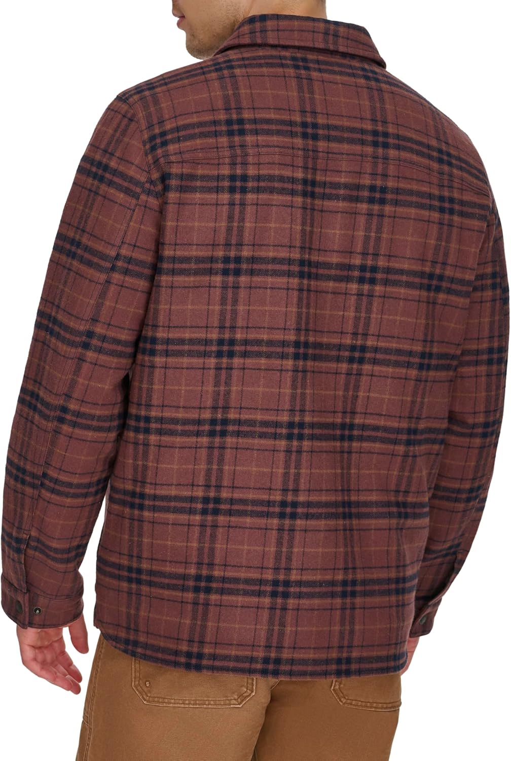 Мужская клетчатая куртка-рубашка Levi's с капюшоном и подкладкой из шерпы (стандартные размеры, большие и высокие), Bitter Chocolate Plaid Filled — фото 3