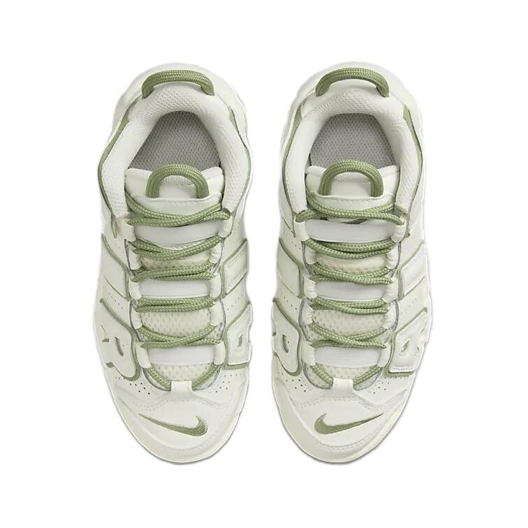 Баскетбольные кроссовки Air More Uptempo Kids PS Low-top Sail White/Oil Green Nike, белый/зеленый — фото 4