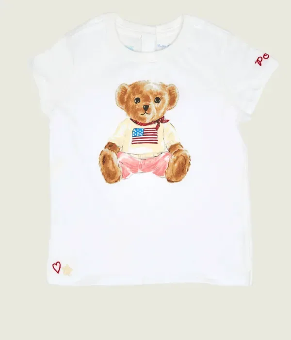 Футболка с изображением медведя regular fit Polo Ralph Lauren, белый