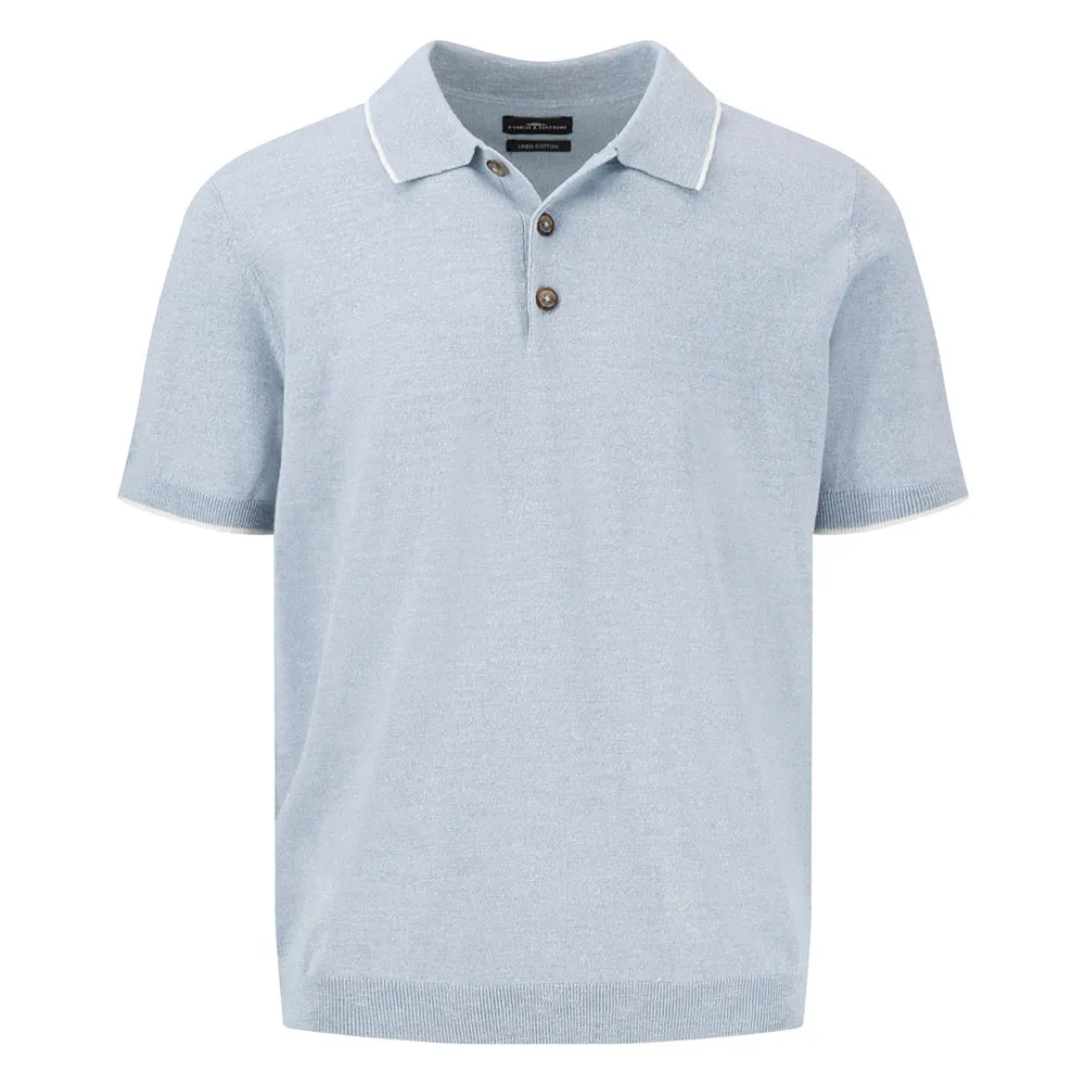 

Поло с коротким рукавом Fynch Hatton Cotton Linen, синий