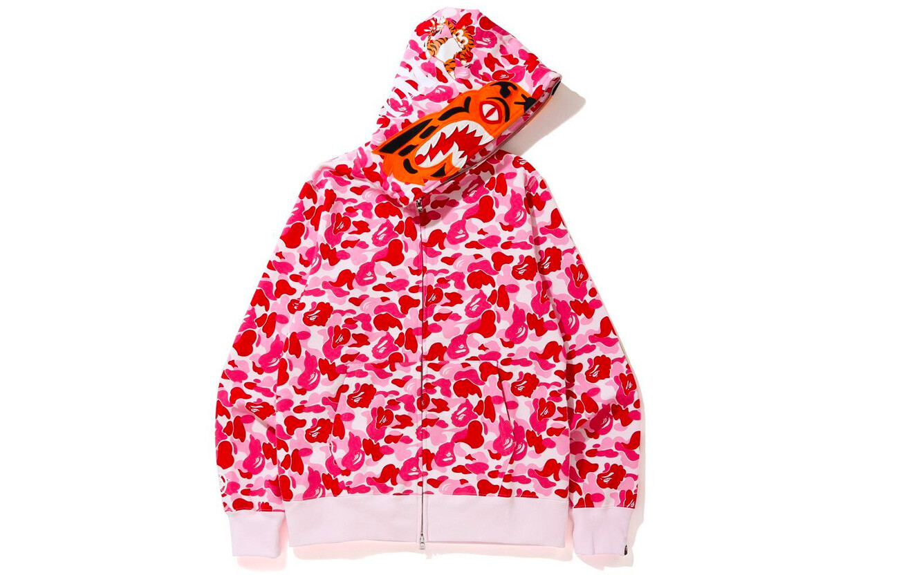 Толстовка с капюшоном ABC Camo Tiger Full Zip Unisex MULTI A Bathing Ape, красный — фото 3