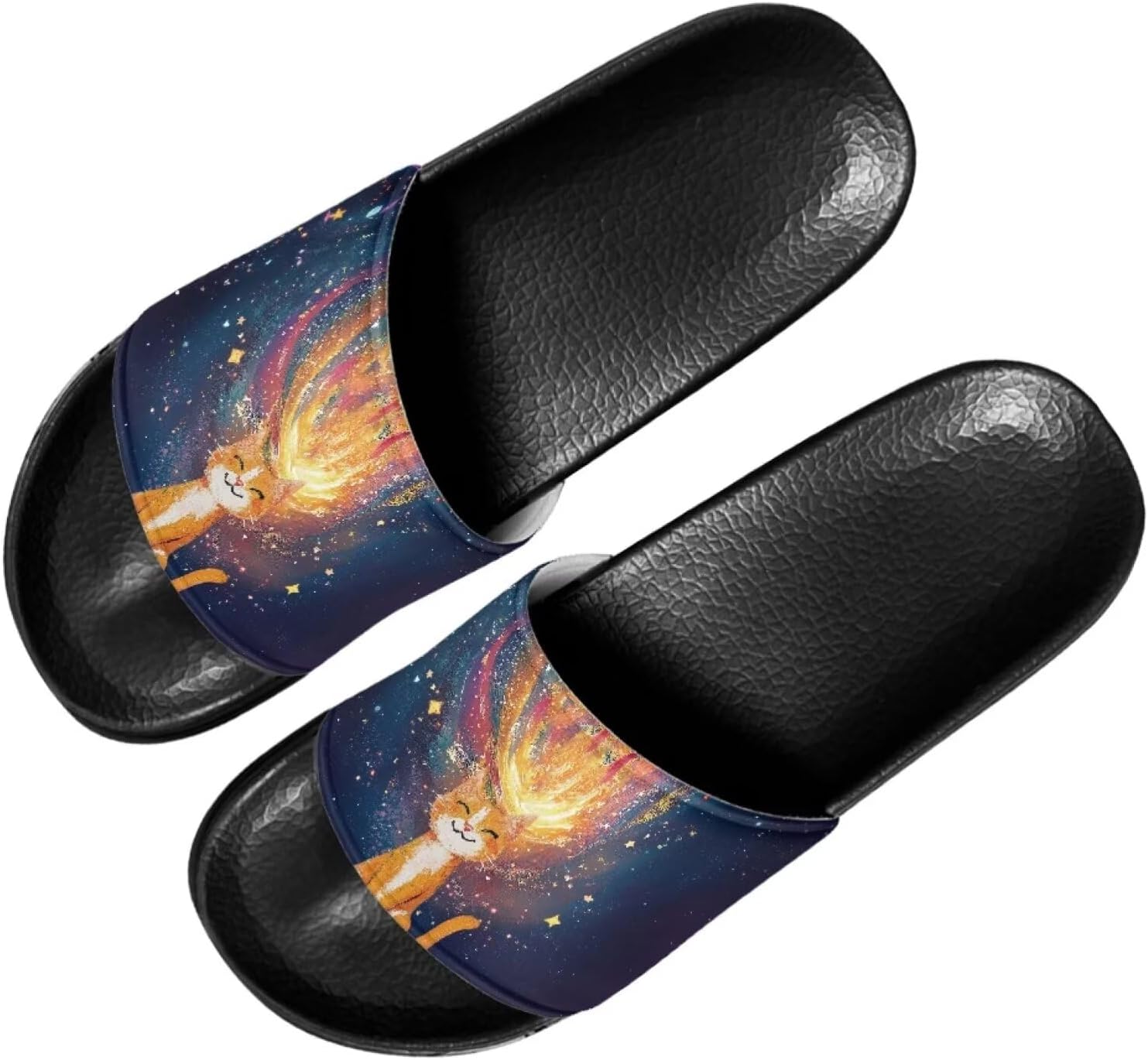 

Мужские и женские слайд-сандалии Forchrinse с ямайским флагом, для дома и улицы, легкие мягкие шлепанцы для душа, Cat Starry Sky