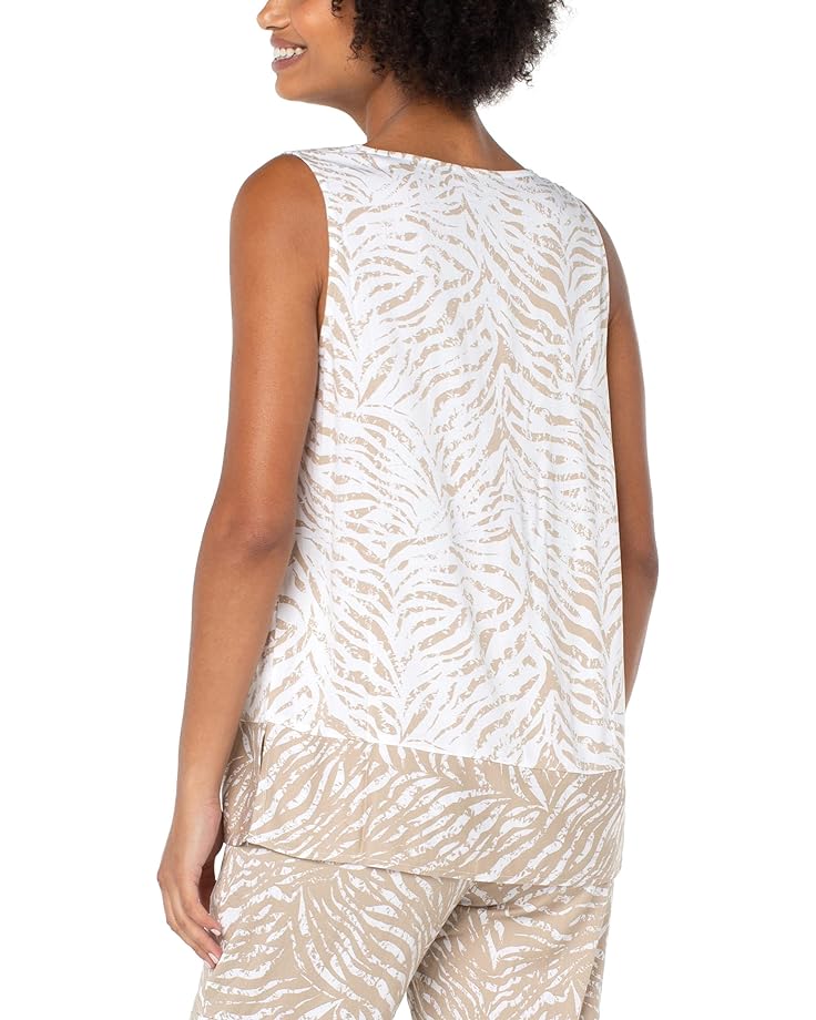 

Топ Liverpool Los Angeles Sleeveless V-Neck Side Slit Top, цвет Latte/White Tiger