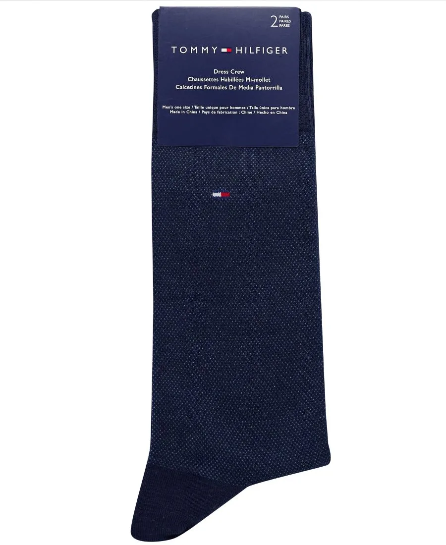 Мужские классические носки с усиленной пяткой, комплект из 2 штук Tommy Hilfiger, темно-синий/зеленый — фото 2