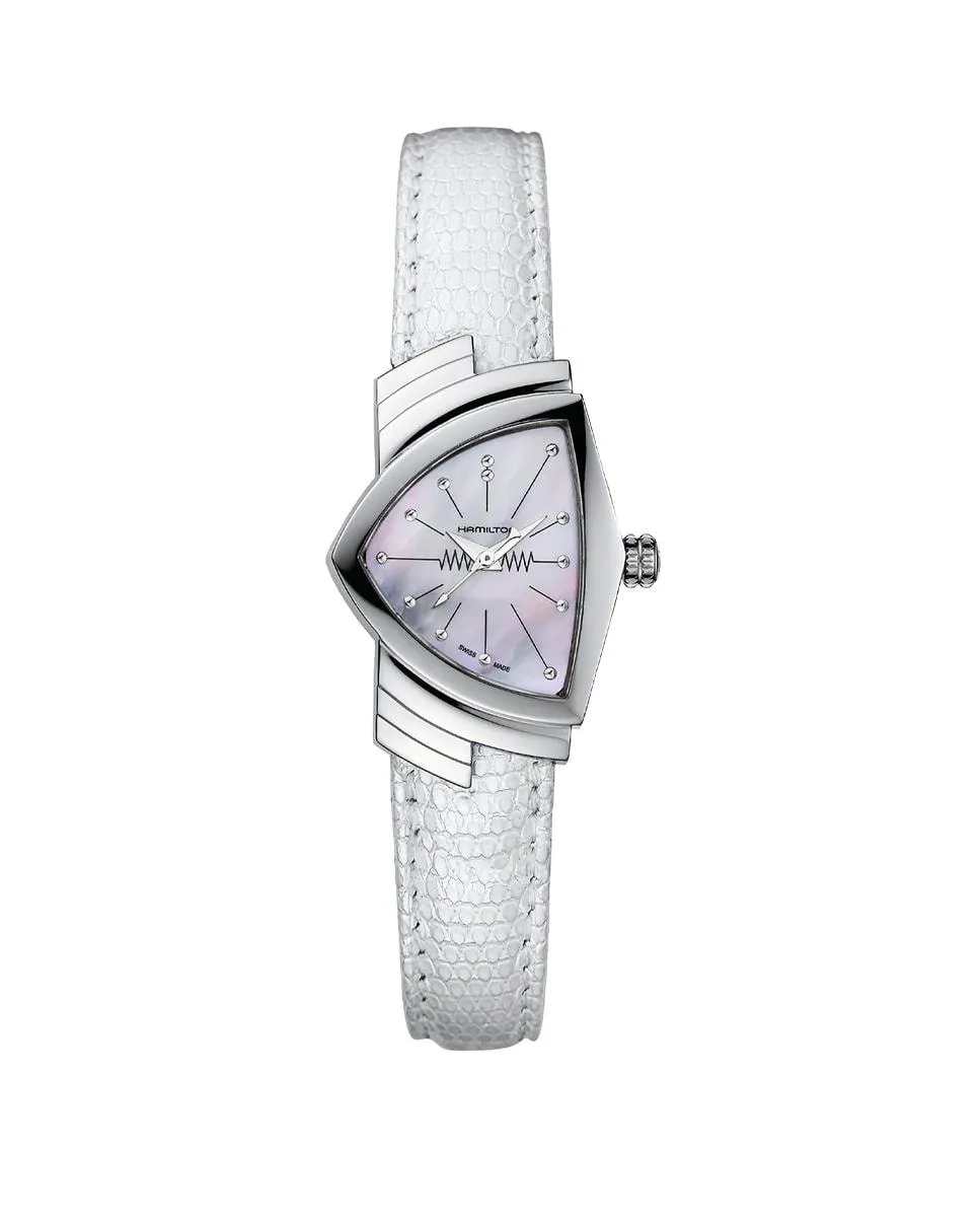 

Женские часы Ventura S H24211852 с кожаным ремешком Hamilton, белый