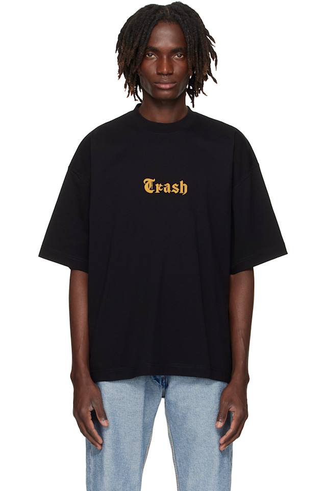 

Футболка с вышивкой "Trash" Vetements, черный