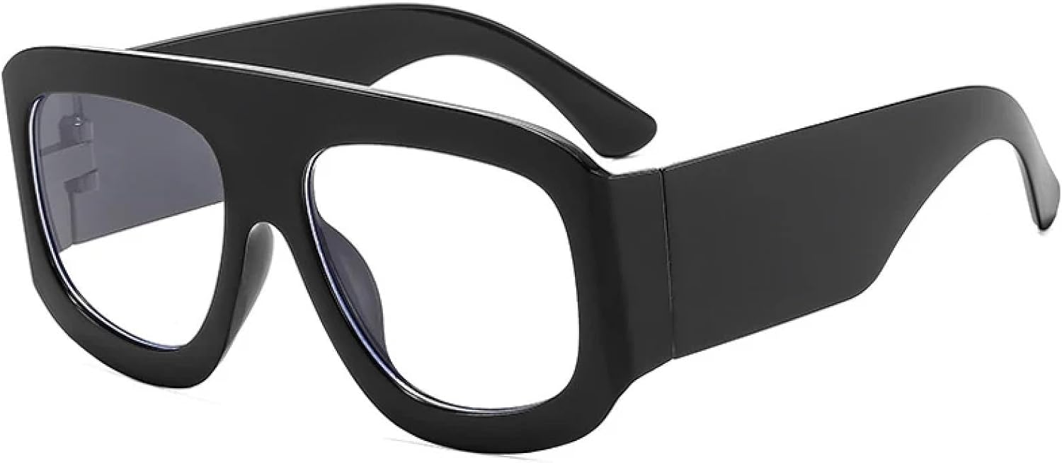 

Модные цельные женские очки большого размера в стиле панк, мужские солнцезащитные очки для активного отдыха и вождения с защитой от УФ-излучения UV400 TKKTLLT, Black Clear