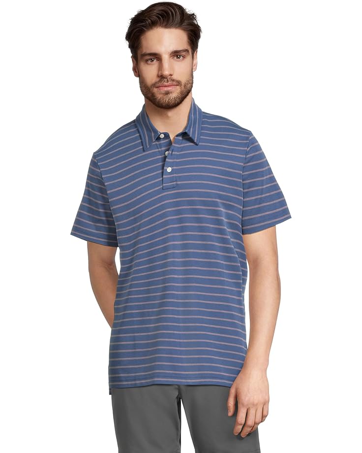 

Рубашка поло L.L.Bean Comfort Stretch Performance Short Sleeve Polo, Slightly Fitted, Stripe, цвет Deep Blue
