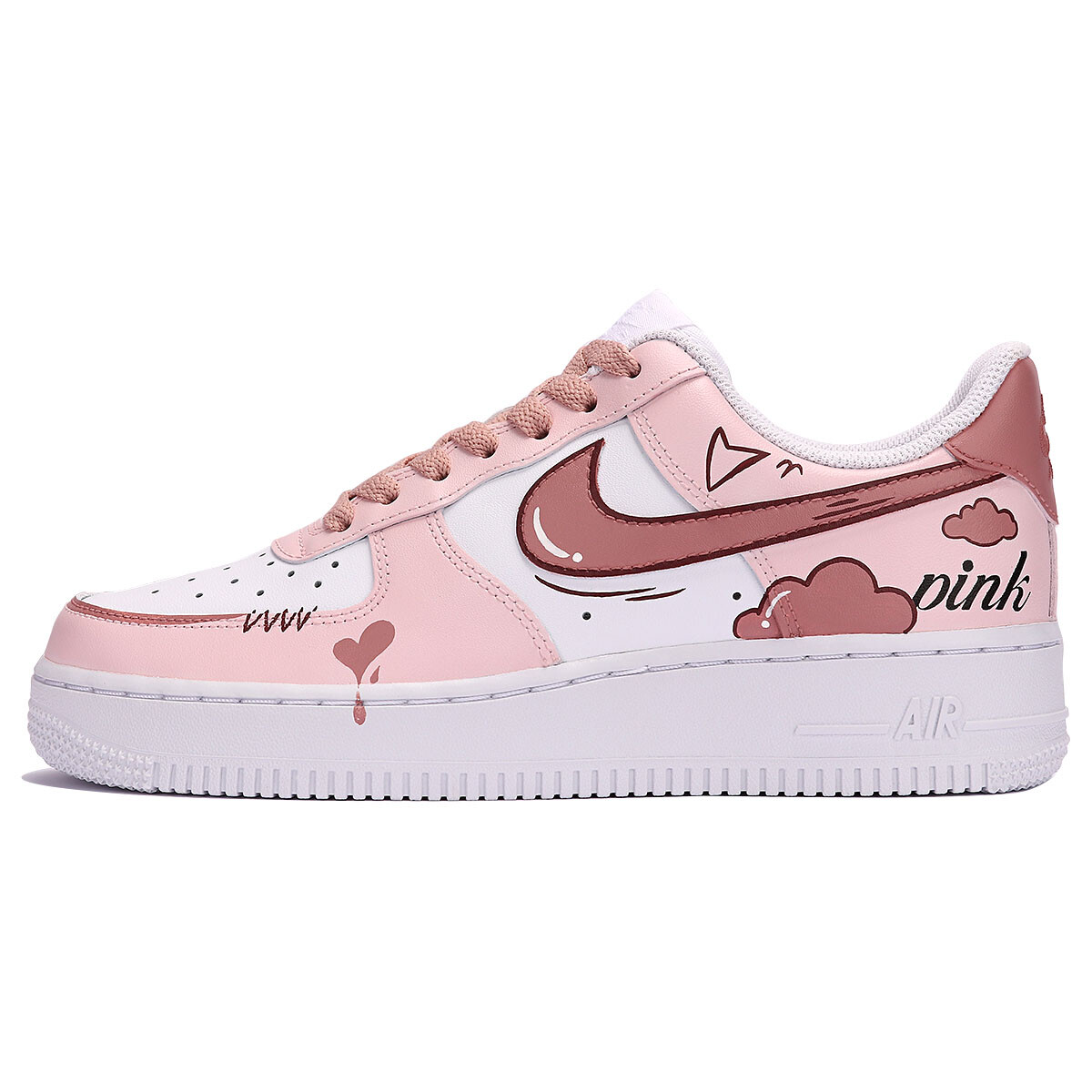 

Кроссовки Nike Air Force 1 Skateboard Shoes Women's Low-Top Pink/White, белый