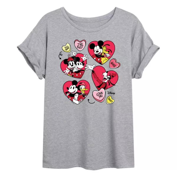 

Футболка оверсайз с сердечком Mickey Mouse & Friends для девочек Disney, серый