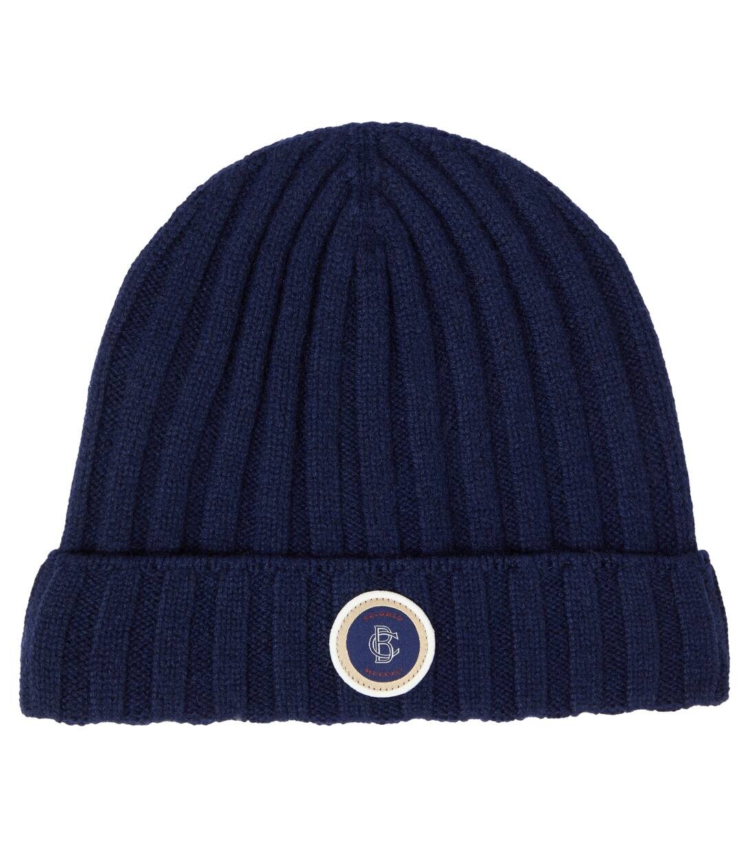 

Шапка-бини из хлопка в рубчик Brunello Cucinelli Kids, цвет deep blue