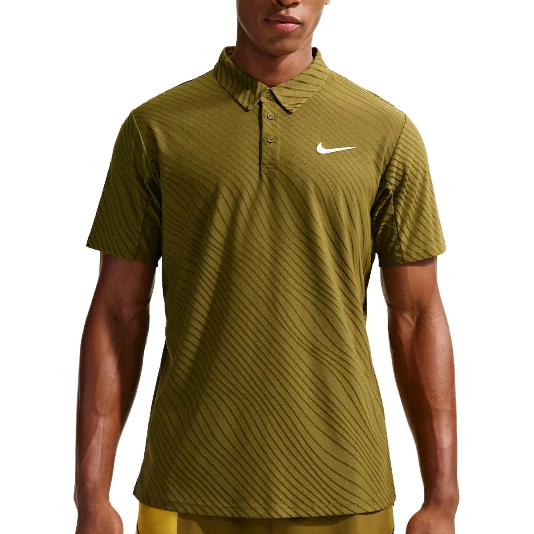 Теннисное поло Nike Court Slam Dri-FIT ADV оливково-белое