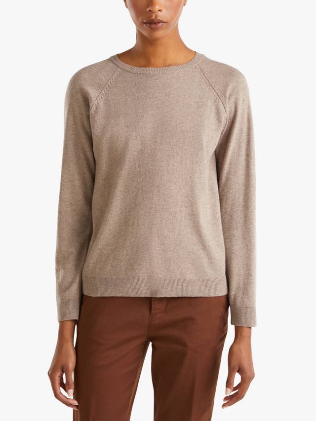 

Вязаный джемпер с воротником-гольф из шерсти и кашемира Benetton, Beige