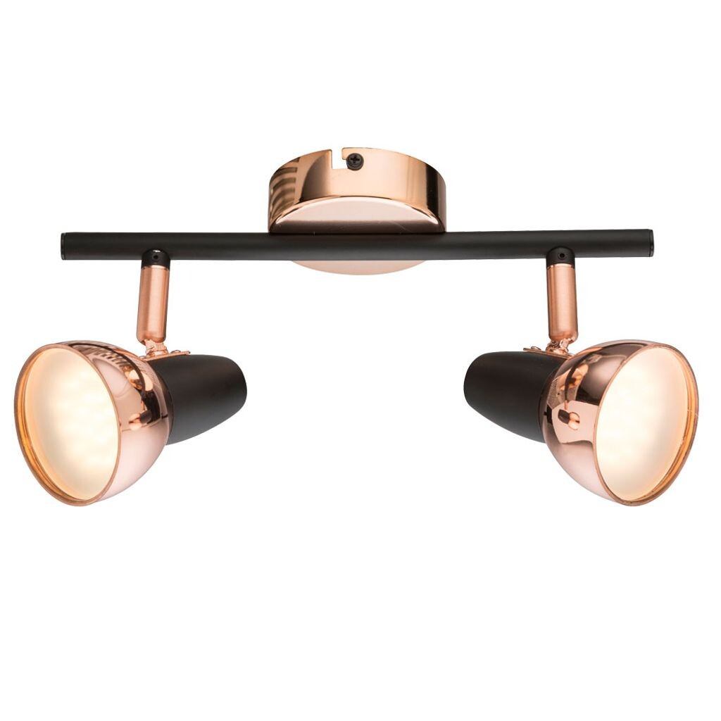 

Потолочный светодиодный светильник, медь, черный, подвижные пятна, L 25 см Globo Lighting