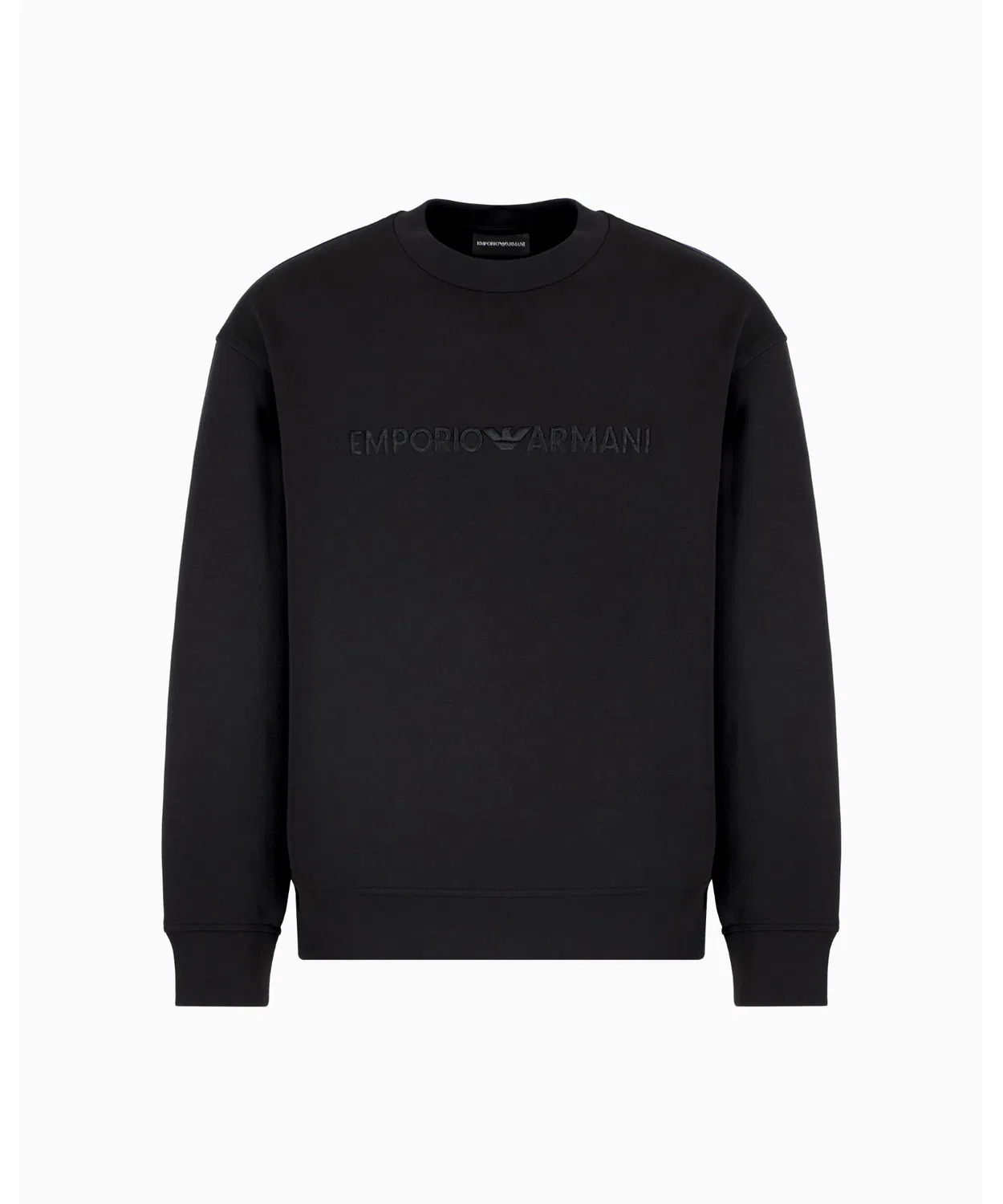 Свитшот Emporio Armani с рельефной вышивкой логотипа, черный — фото 2