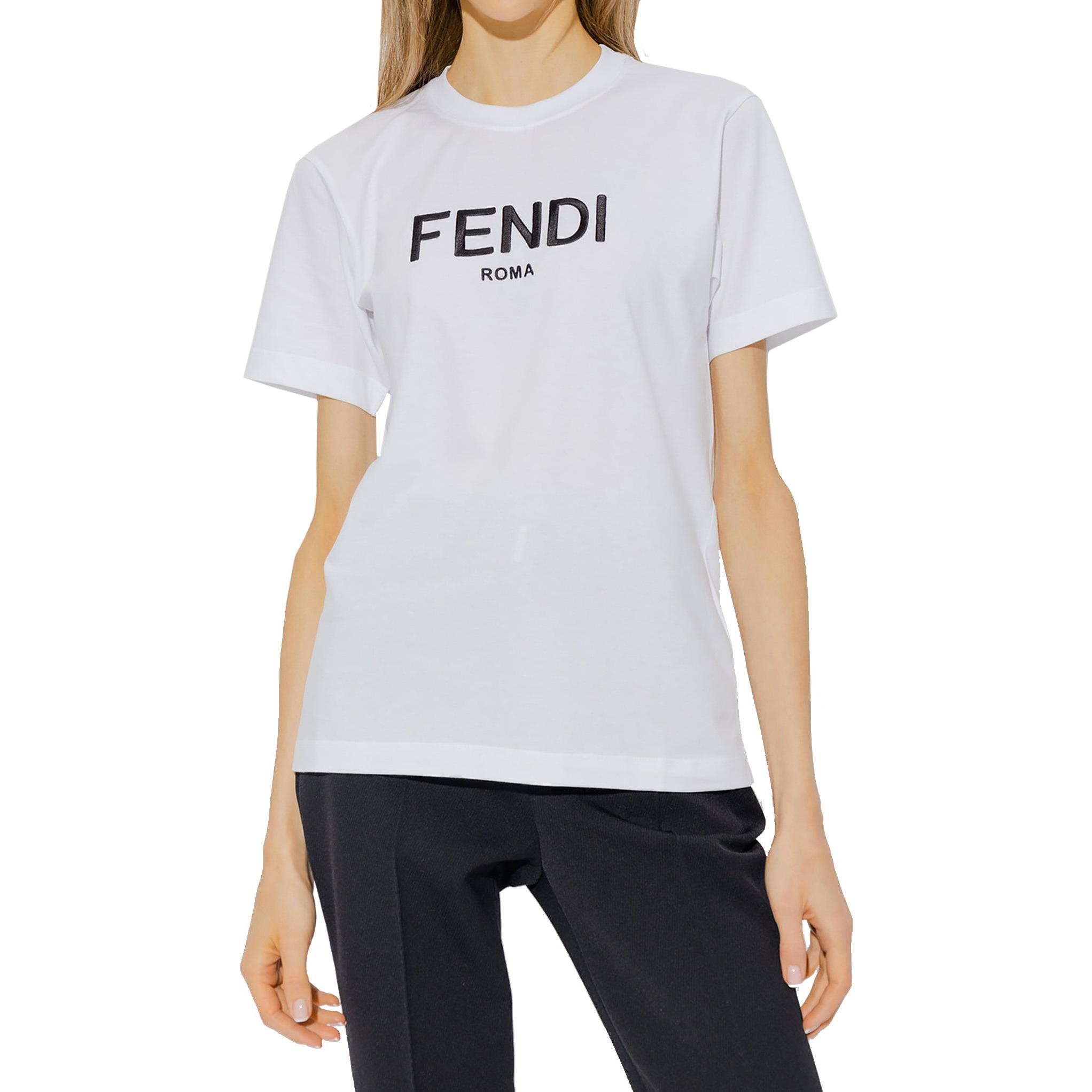 Футболка женская белая FENDI SS23 — фото 3