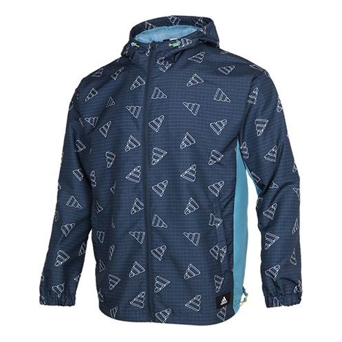 

Куртка adidas Men's Logo Print Hooded Jacket Blue, синий