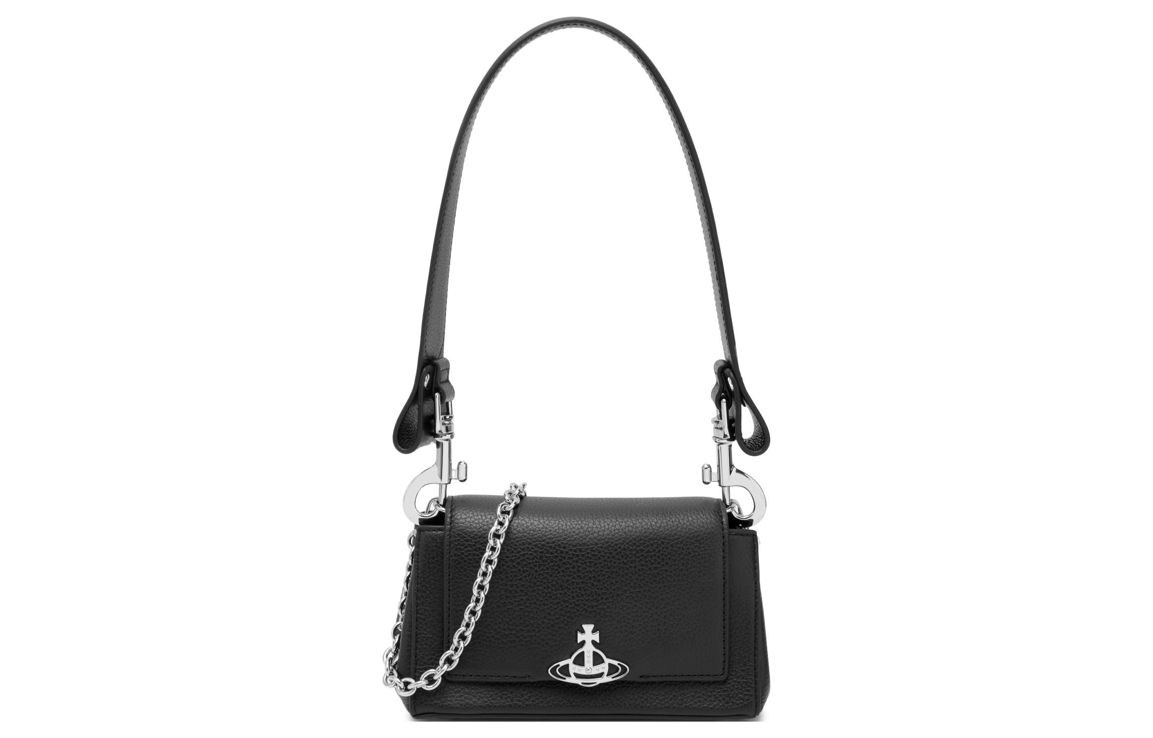 

Vivienne Westwood Хаки полиуретановая наплечная сумка багет кроссбоди клатч маленький размер women's black