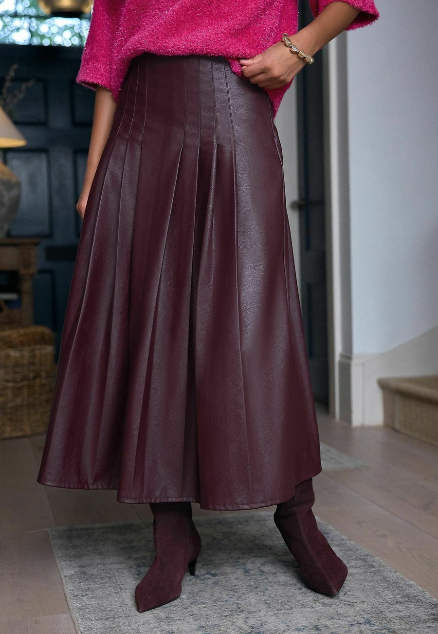 Юбка Next MIDI KILT, Berry Red/Red — фото 3