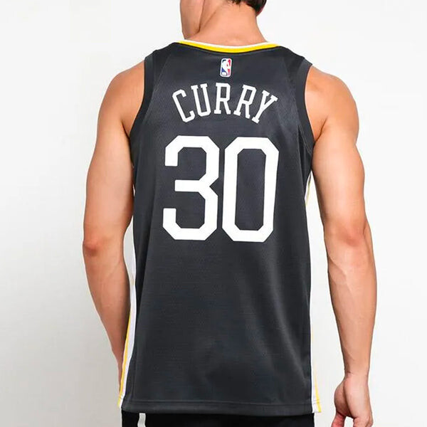 Футболка nba stephen curry statement edition swingman basketball jersey sw fan edition golden state warriors coal black Nike, черный — фото 4