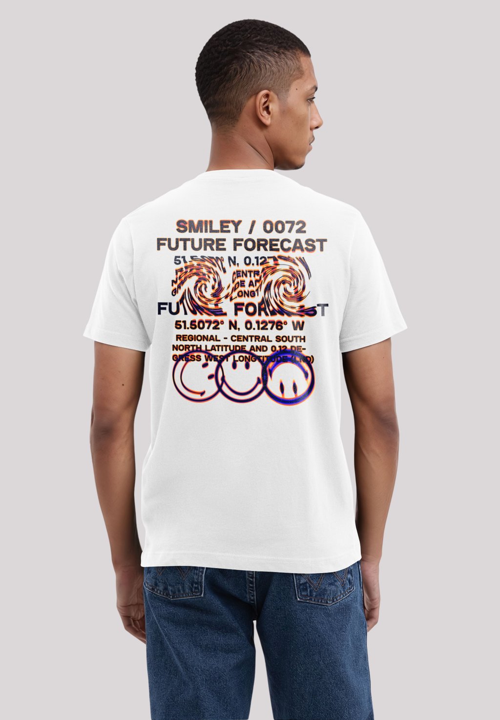 

Футболка с принтом SMILEY ORIGINALS FUTURE FORECAST STREETWEAR F4NT4STIC, белый