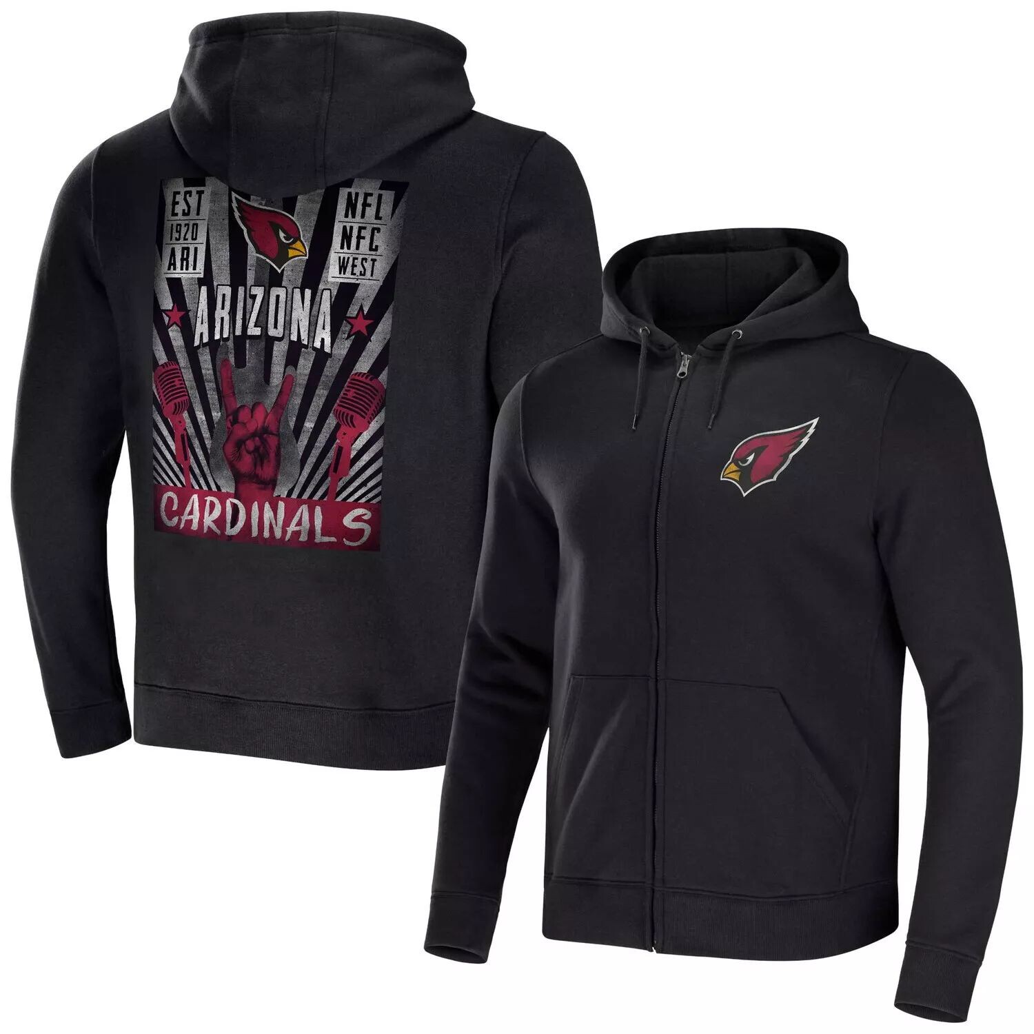 

Мужская толстовка с молнией во всю длину Rocker NFL x Darius Rucker Collection от Fanatics Black Arizona Cardinals Rocker