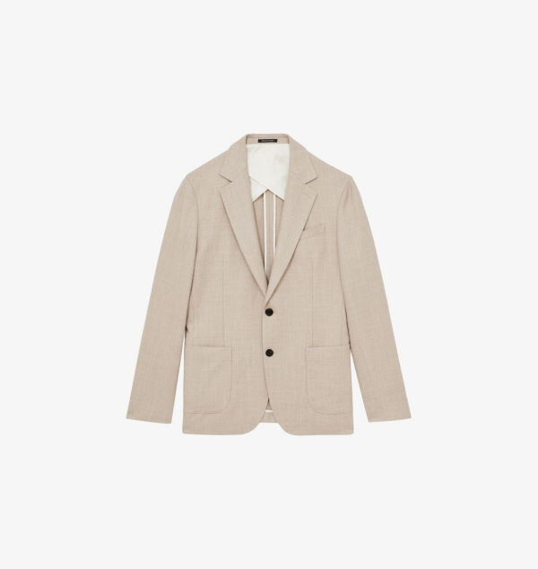 

Однобортный пиджак из смесовой шерсти Reiss, цвет oatmeal