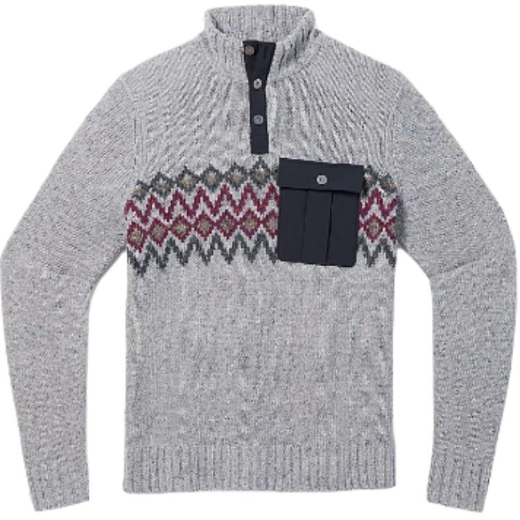 

Мужской тяжелый свитер хенли SMARTWOOL, светло-серый