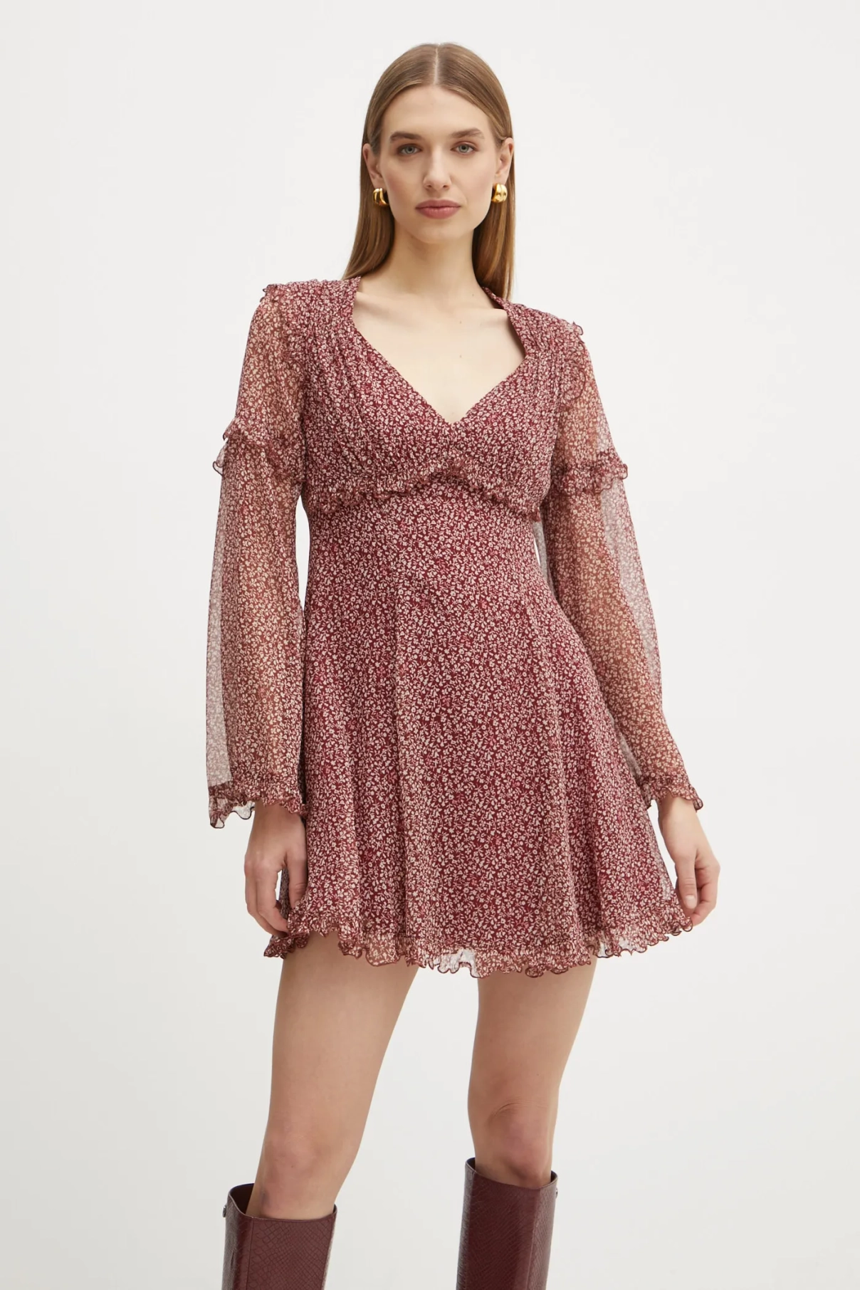 

Шелковое платье Weekend Max Mara, гранатовый