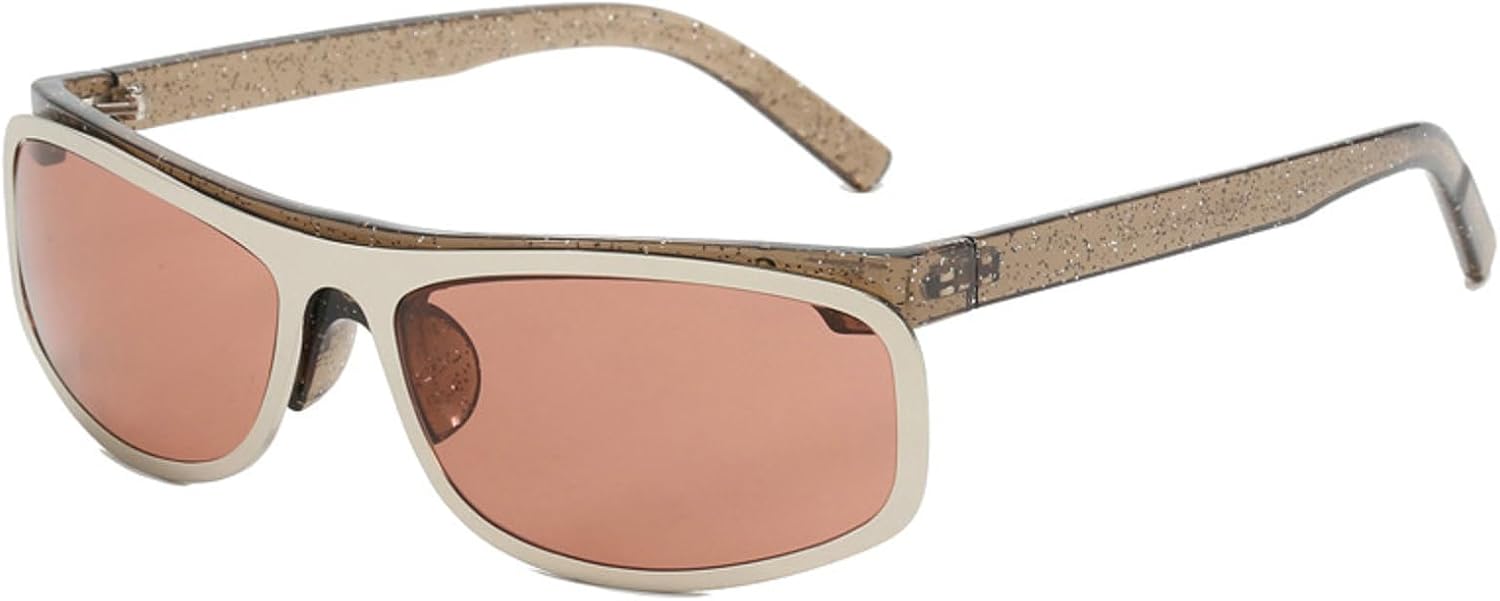 

Винтажные роскошные дизайнерские солнцезащитные очки Y2K изогнутой квадратной формы для женщин и мужчин в стиле панк, популярные металлические спортивные очки для велоспорта N45 mincl, Red